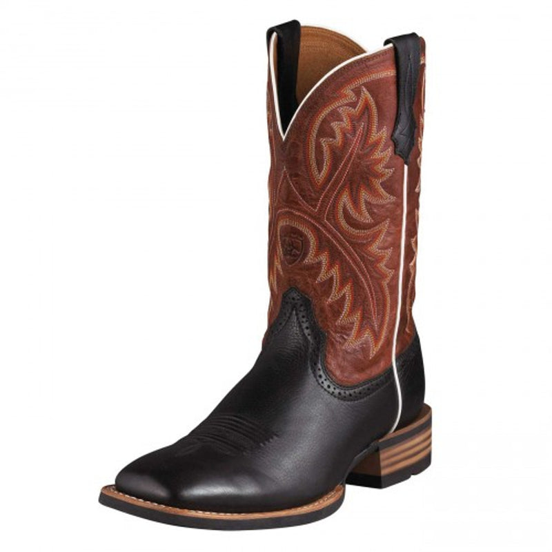 Ariat Men's Quickdraw Western Boots - Black Deertan/Washed Adobe