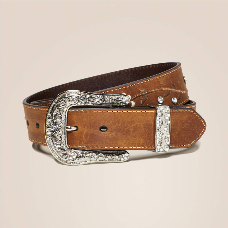 Ariat Geborduurde Bloemen Riem Bruin - 10021240