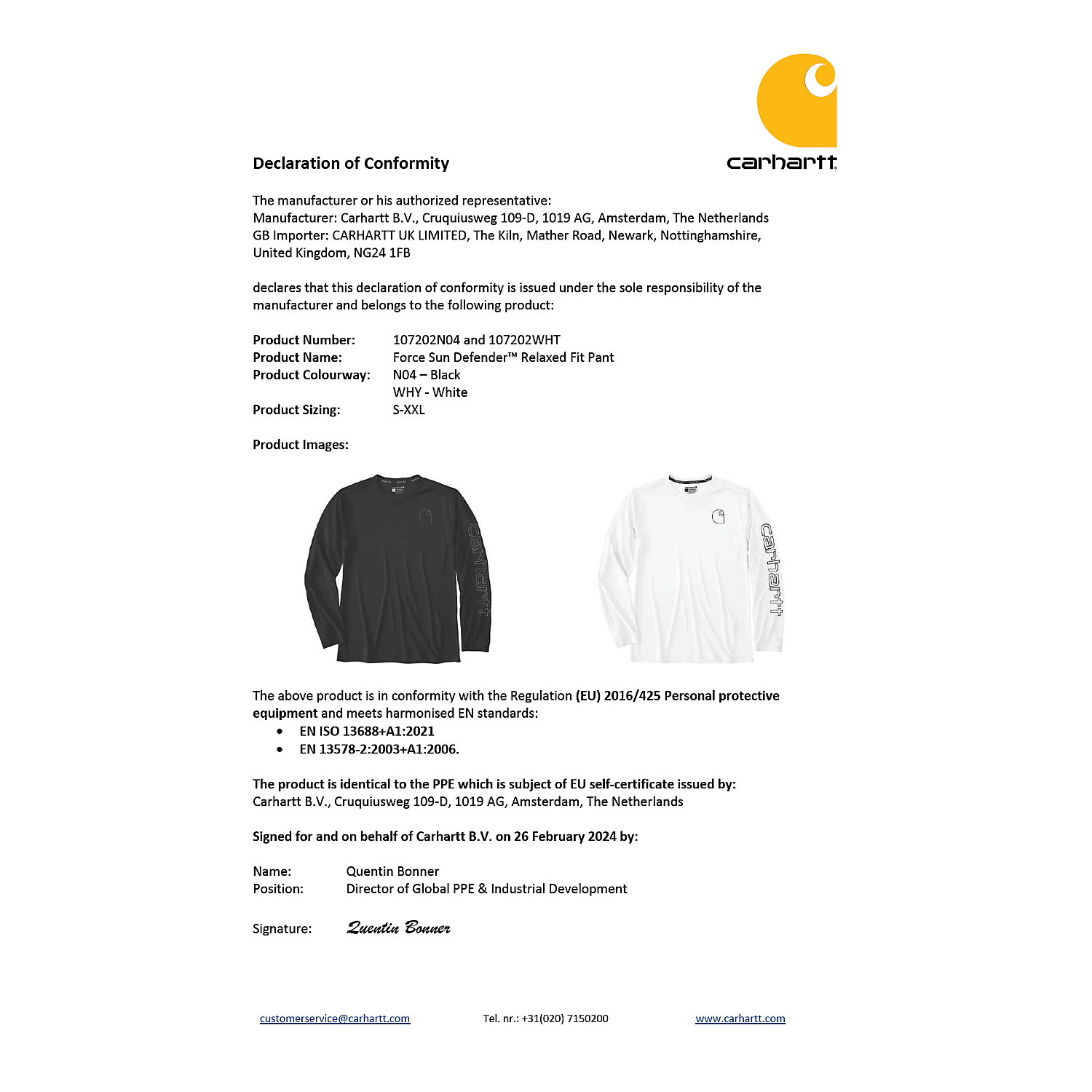 Carhartt Logo Graphic T-shirt LS Force Sun Defender - 107202 GO6