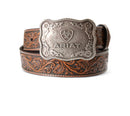 Leather cow buckle belt