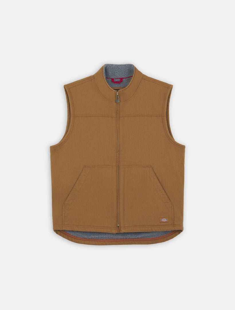 Dickies Sherpa Lined Duck Vest - Brown Duck