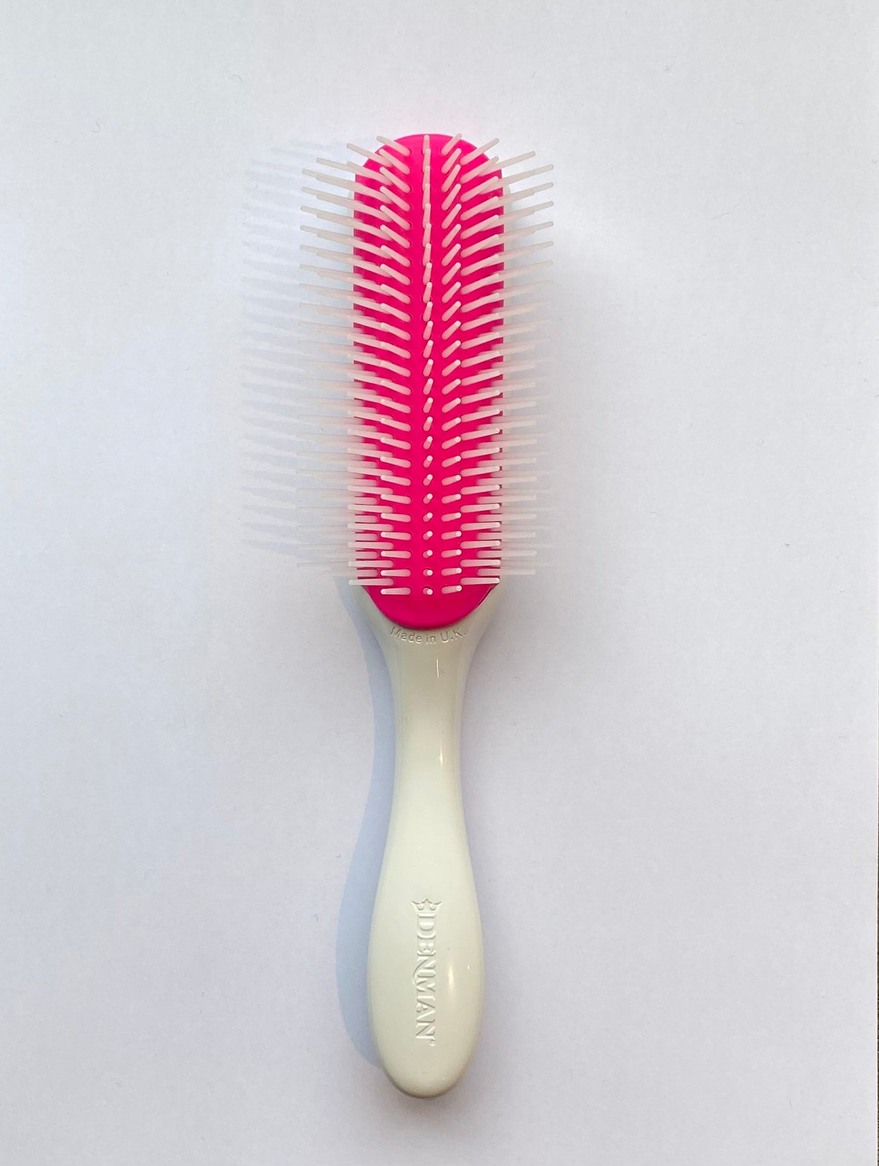 Topline Brush Denman 9 row - Kyoto White/pink with white pins