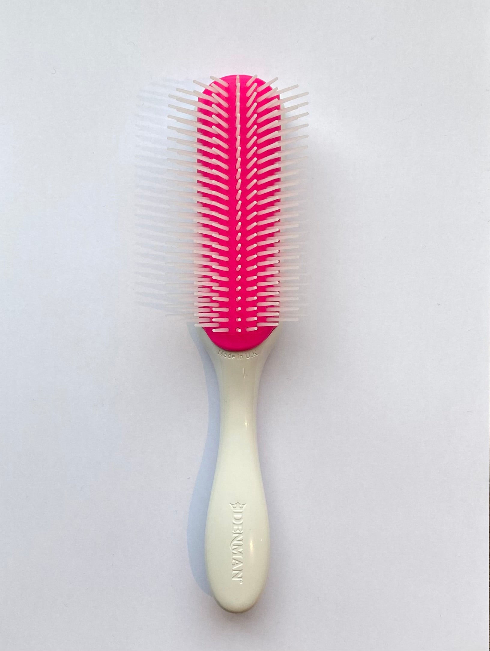 Topline Brush Denman 9 row - Kyoto White/pink with white pins