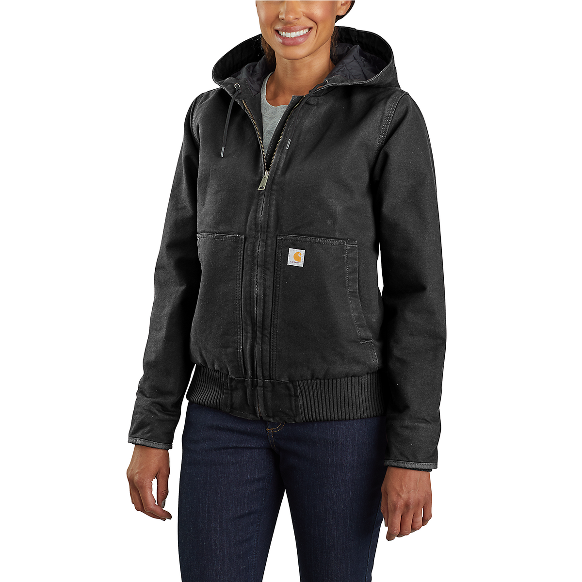 Carhartt Duck Active Jas Zwart Gewassen Dames J130 - 104053