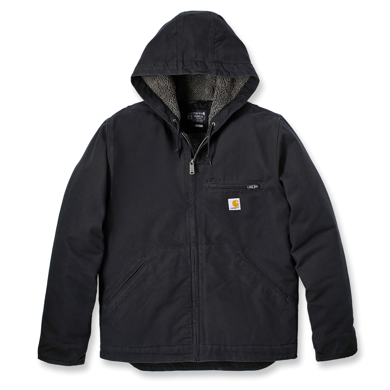 Carhartt Men's Sherpa Lined Jacket Washed Duck - 104392 Black