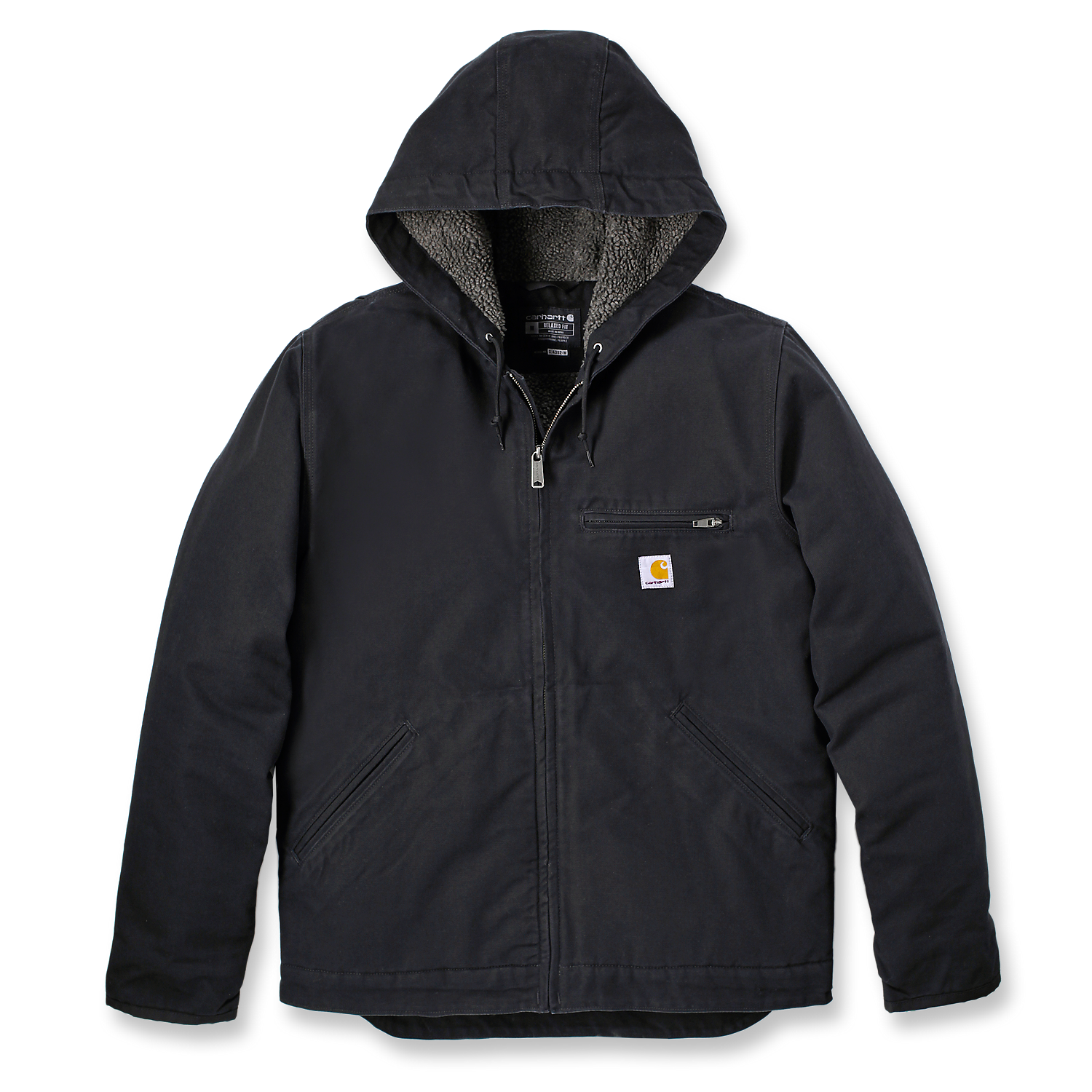 Carhartt Men's Sherpa Lined Jacket Washed Duck - 104392 Black