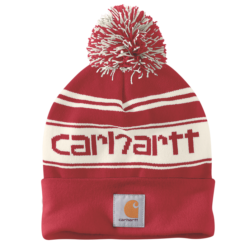 Carhartt Knit Coffed Beanie with Pompom  - Red 105168