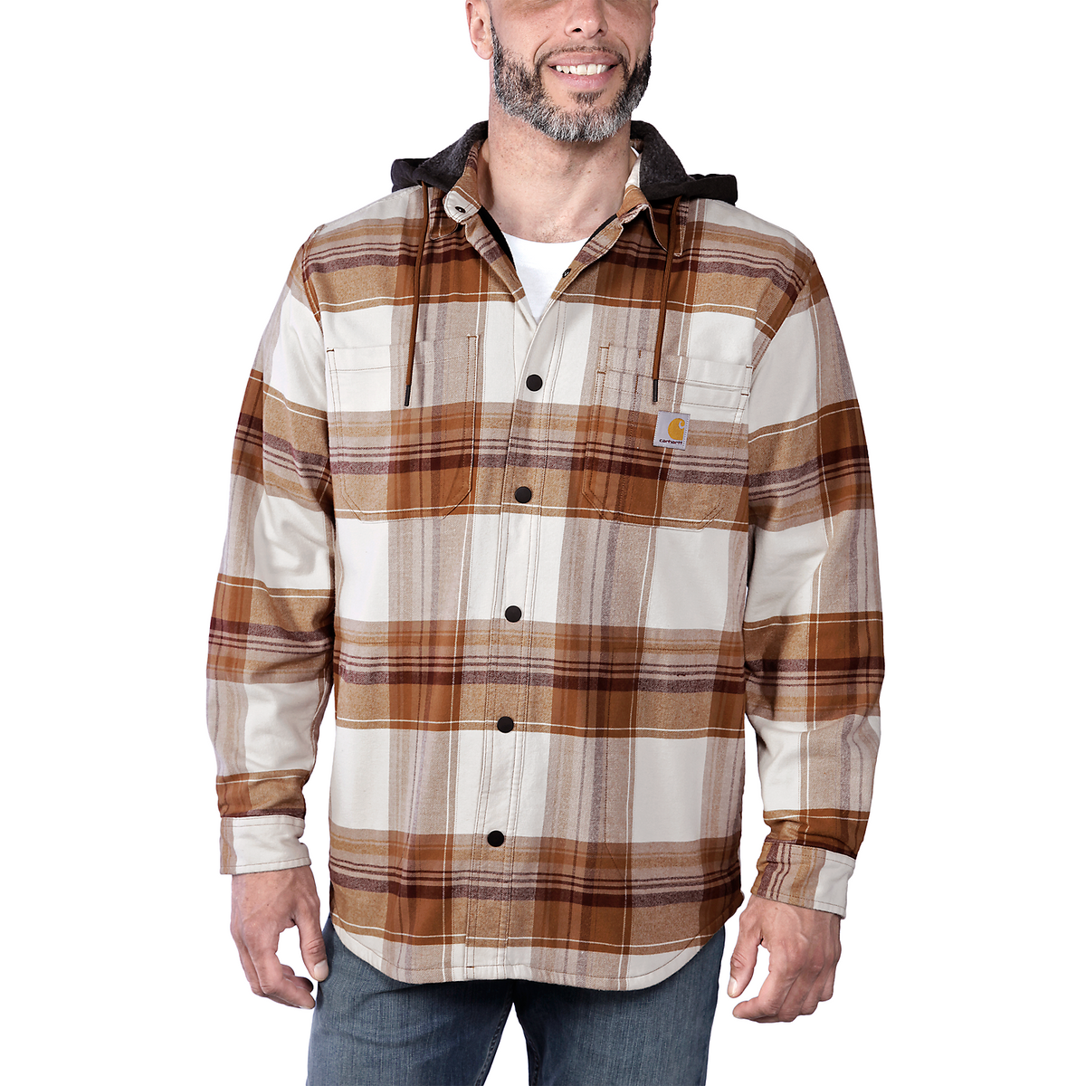 Carhartt Flannel Fleece Lined Hooded Shirt Jac 105938