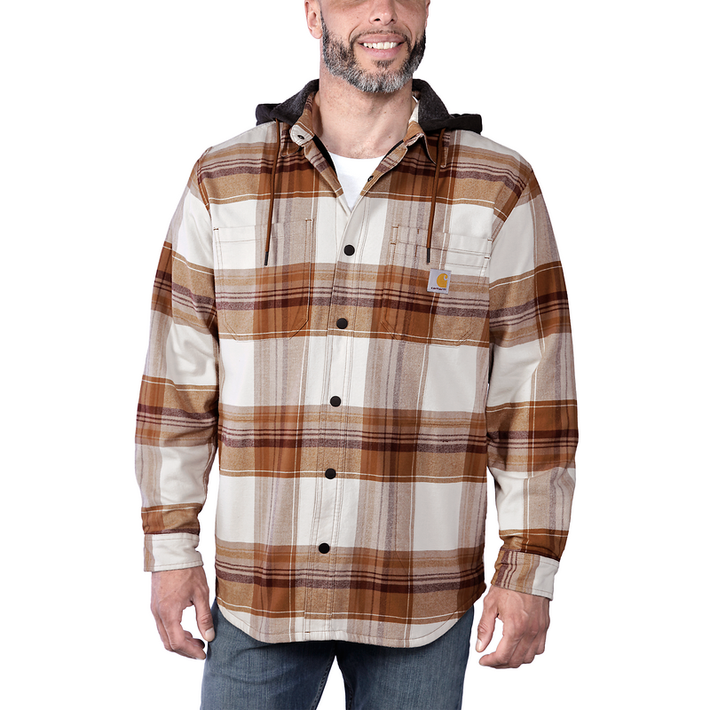 Carhartt Flannel Fleece Lined Hooded Shirt Jac - 105938