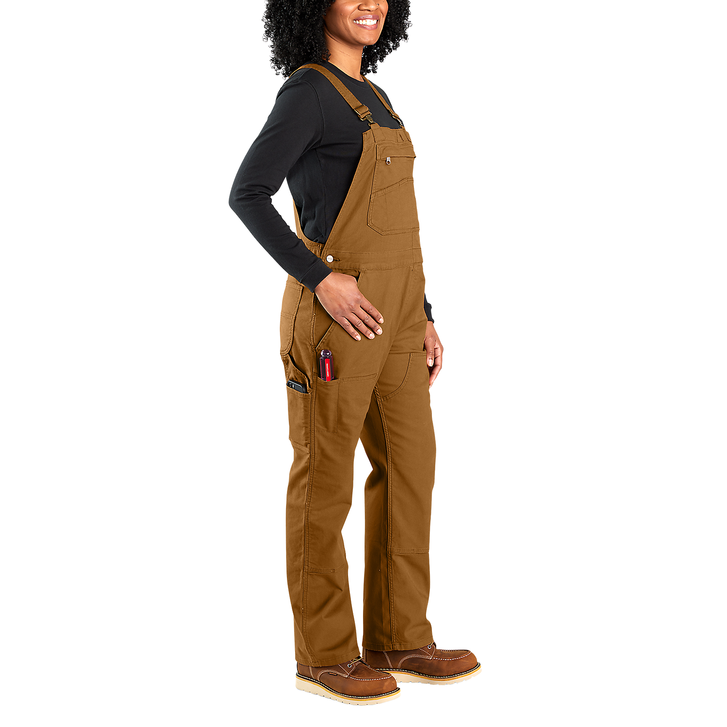 Carhartt Women's Loose fit canvas bib overall - Brown - 106001