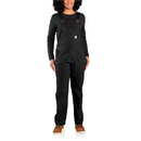 Women's Loose fit canvas bib overall - black - 106001