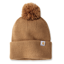 Carhartt Women's Knit Pom-pom Cuffed Beanie - 106003 BRN