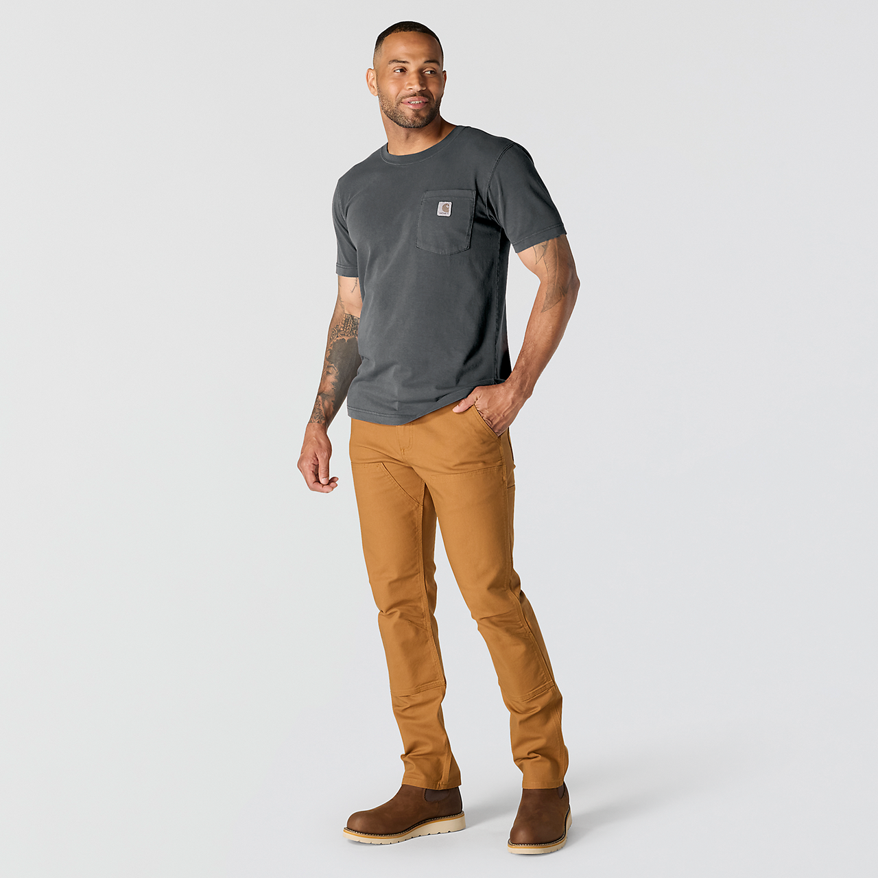 Carhartt Relaxed Fit Lightweight Garment Dyed Pocket T-Shirt - 106252 029