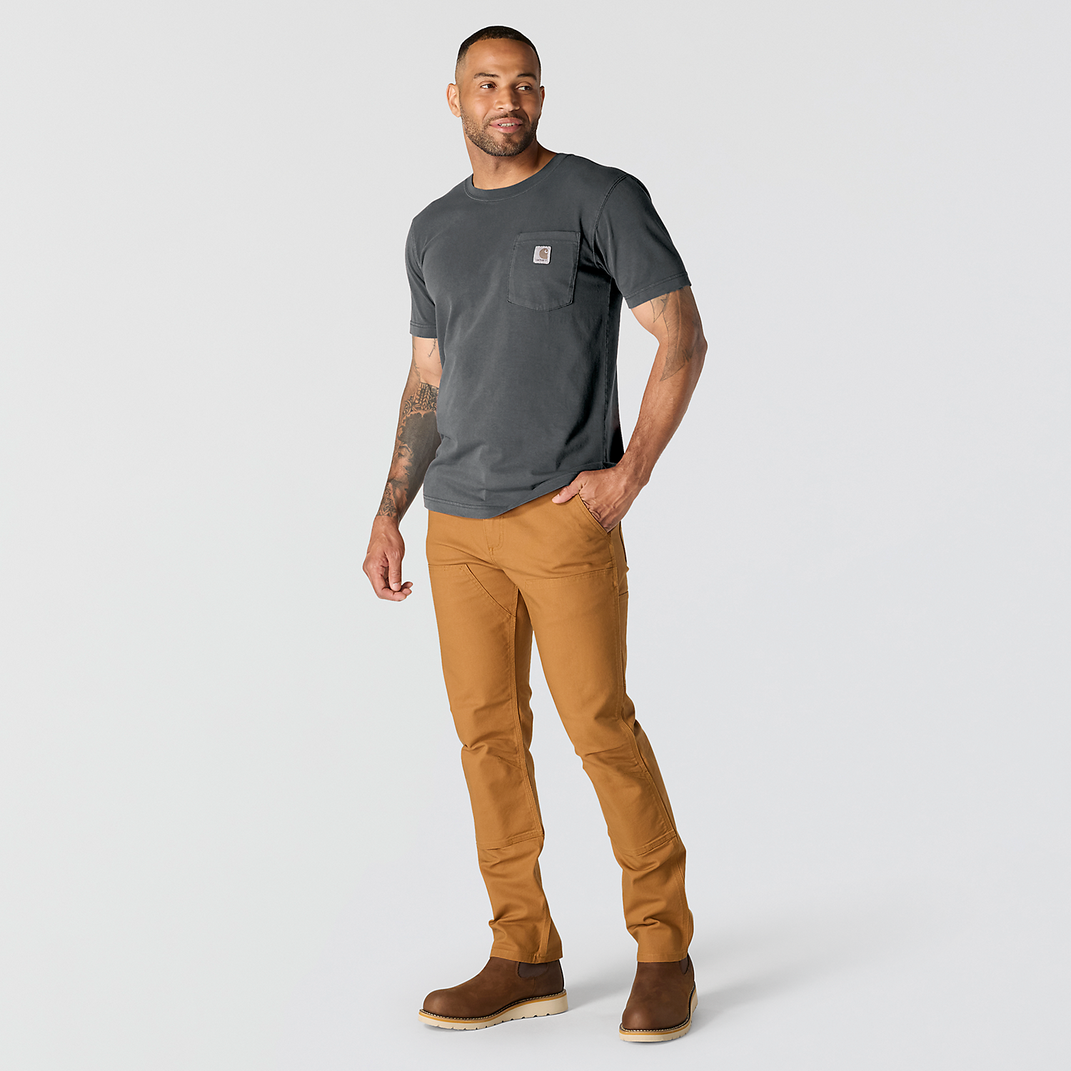 Carhartt Relaxed Fit Lightweight Garment Dyed Pocket T-Shirt - 106252 029
