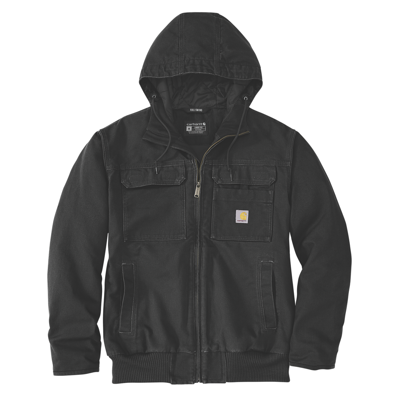 Carhartt Bartlett Relaxed Fit Washed Duck Insulated Jacket - 106980 Black