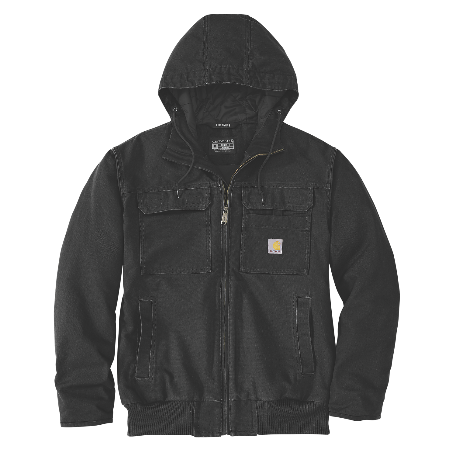 Carhartt Bartlett Relaxed Fit Washed Duck Insulated Jacket - 106980 Black