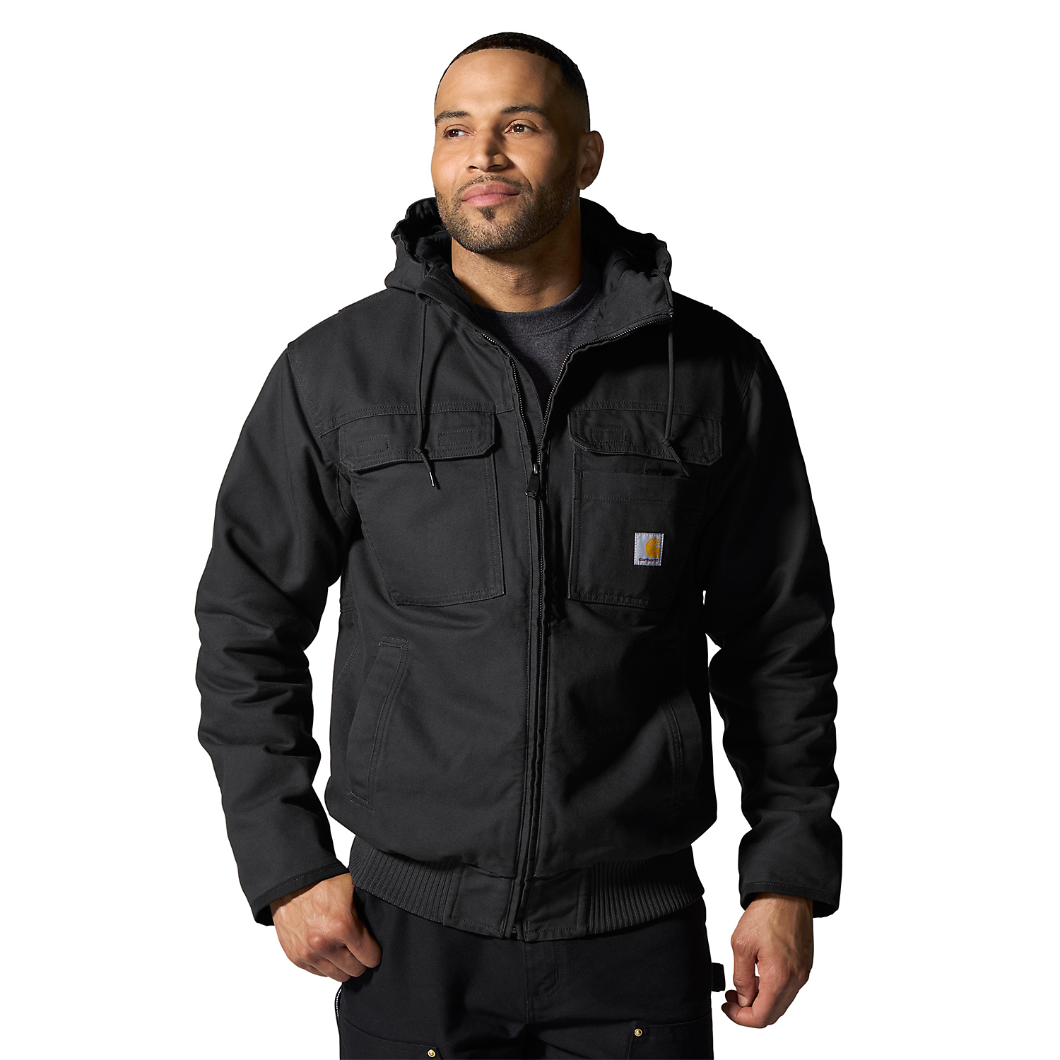 Carhartt Bartlett Relaxed Fit Washed Duck Insulated Jacket - 106980 Black