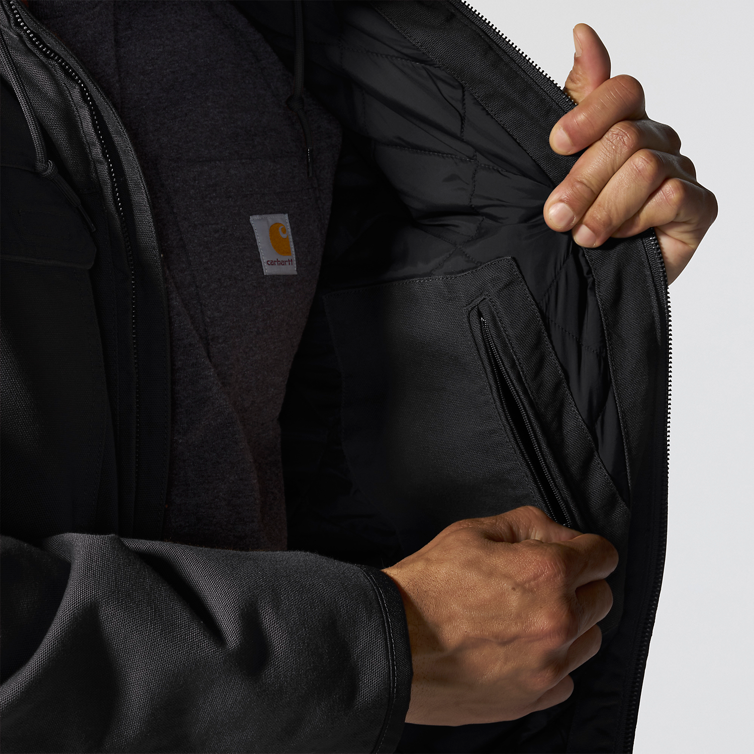 Carhartt Bartlett Relaxed Fit Washed Duck Insulated Jacket - 106980 Black