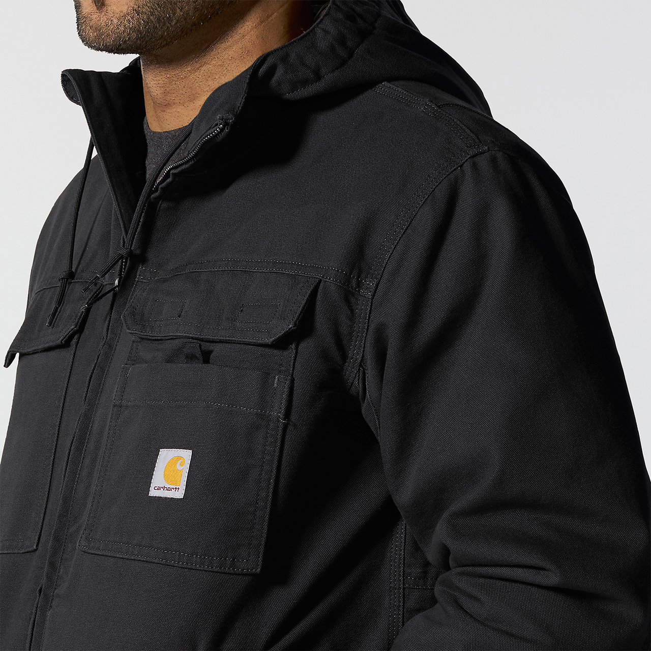 Carhartt Bartlett Relaxed Fit Washed Duck Insulated Jacket - 106980 Black