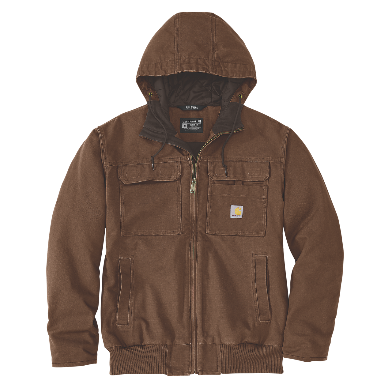 Carhartt Bartlett Relaxed Fit Washed Duck Insulated Jacket -  106980 Dark Brown