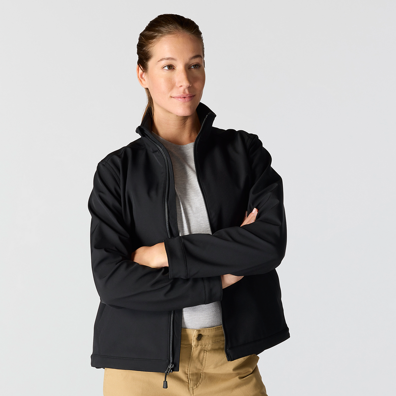 Women's Relaxed Fit Softshell Jacket - 107115 Black