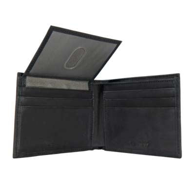 Saddle Leather Bifold Wallet - Black