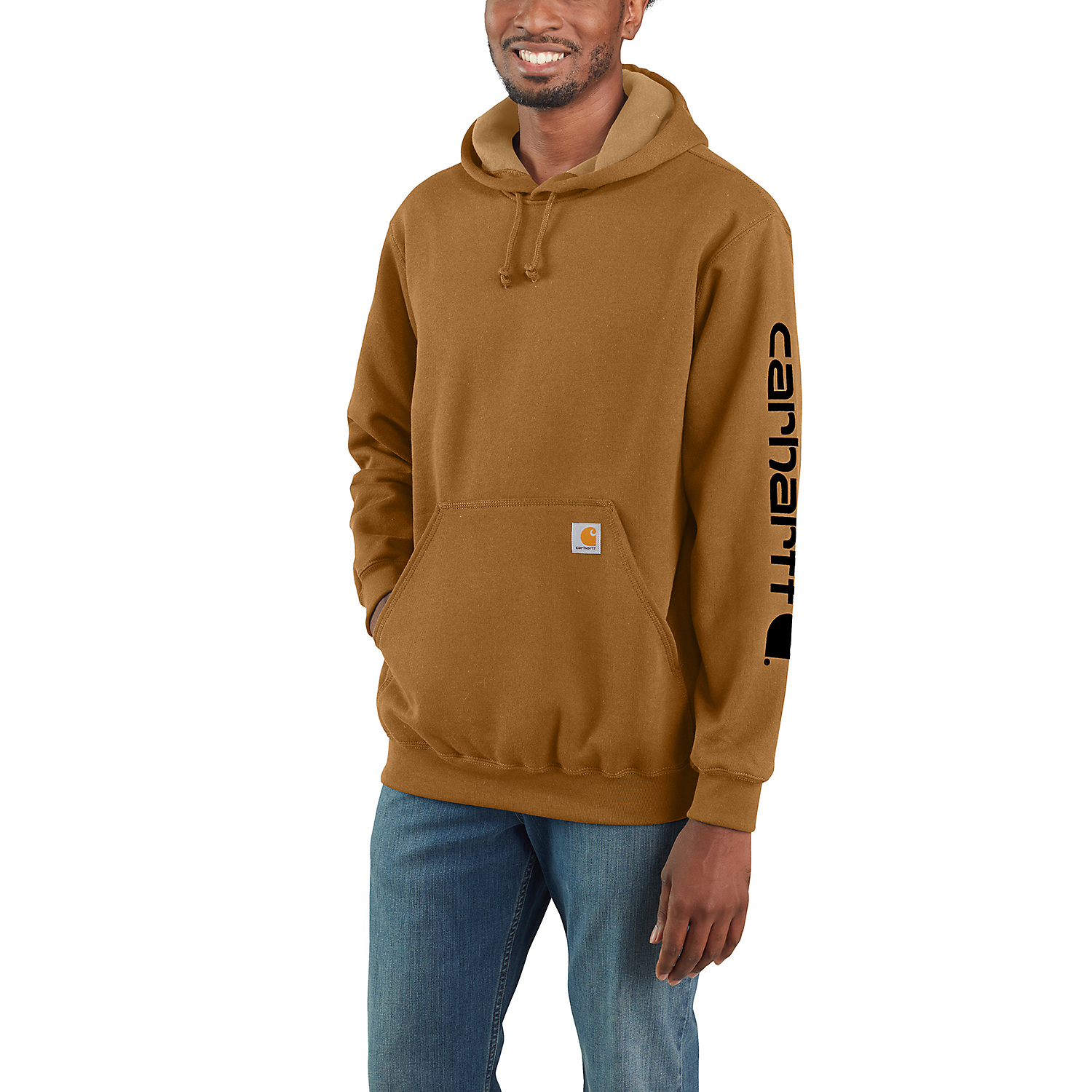 Carhartt Trui Met Capuchon En Mouwlogo - K288 Carhartt Brown