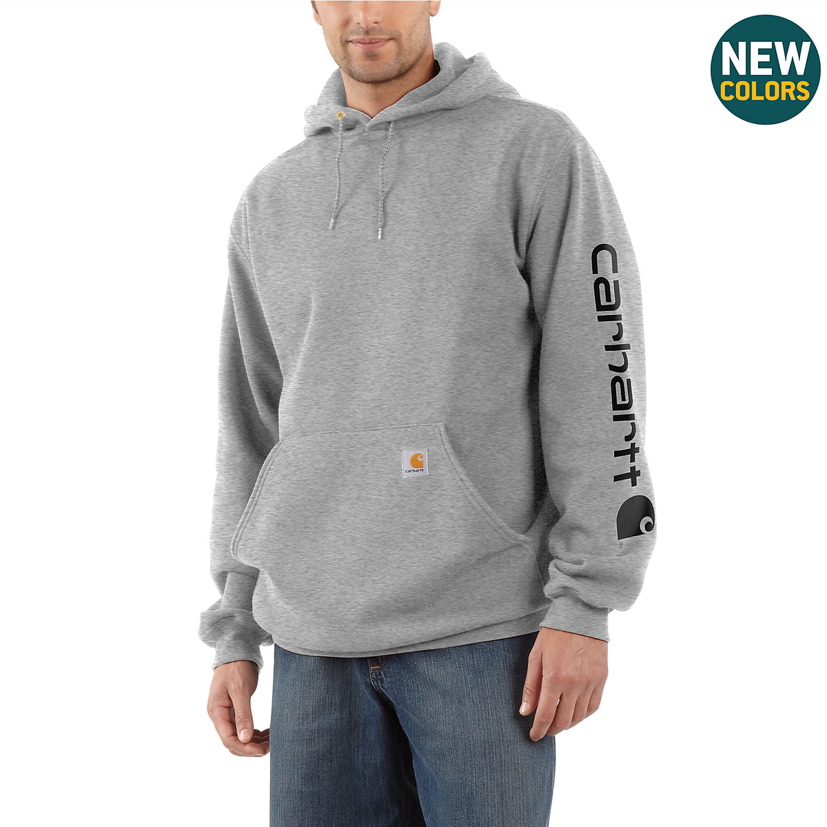 Carhartt Trui Met Capuchon En Mouwlogo - K288 Heather Grey