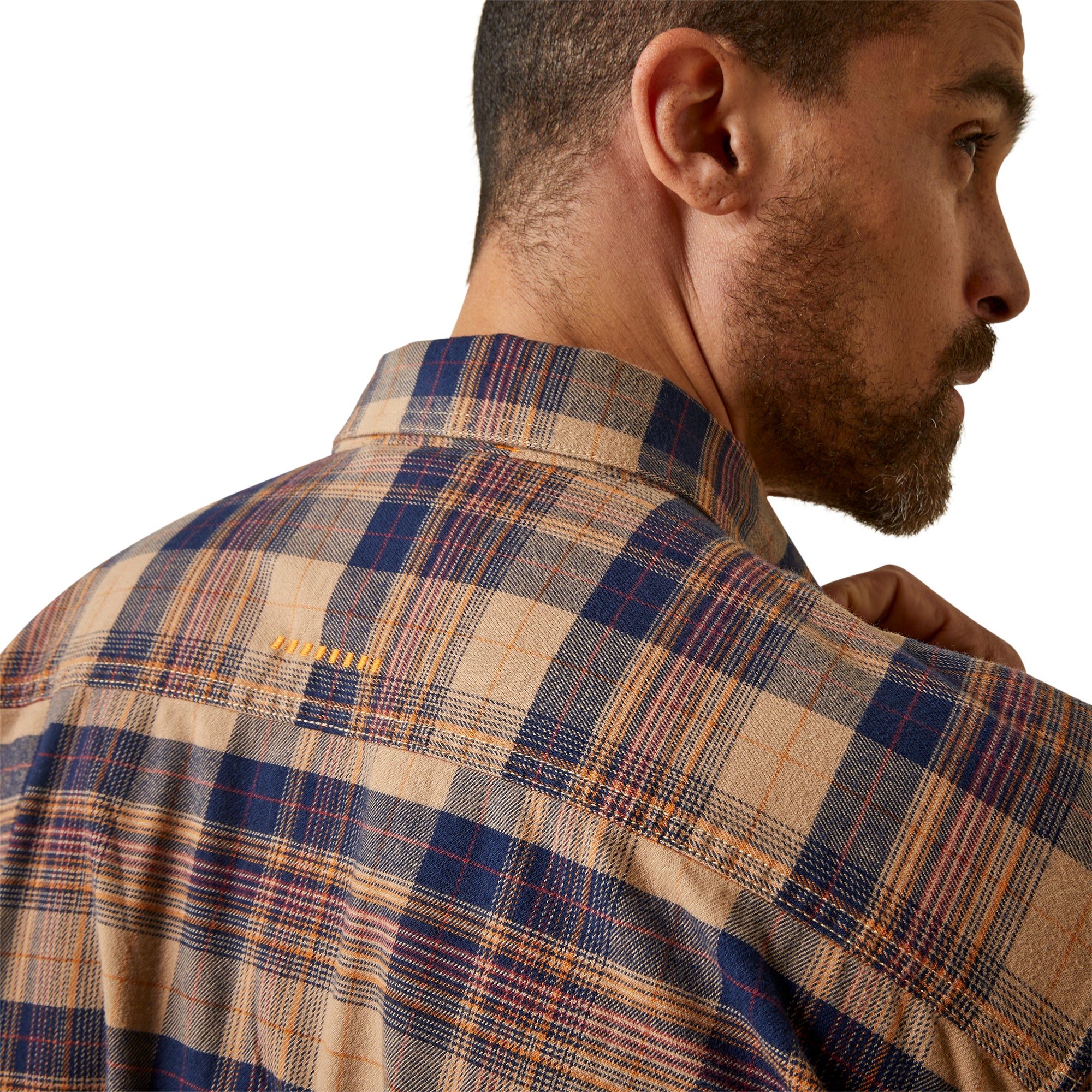 Ariat Men's Rebar Flannel Dura Stretch Work Shirt - Tiger's Eye Plaid