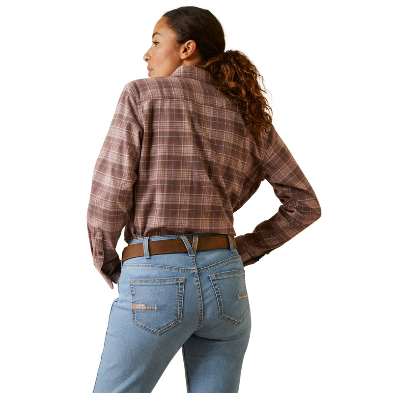 Ariat Women's Rebar Flannel Dura Stretch Work Shirt - Peppercorn Plaid