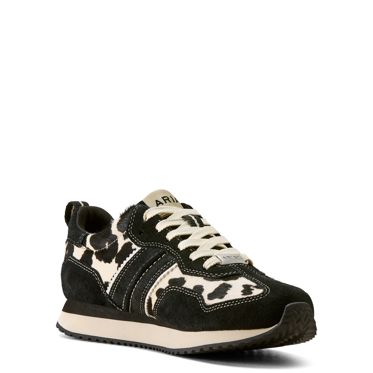 Ariat New Ranch Runner Trainer - 10080386 BLACK SUEDE BLACK AND WHITE HAIR ON – image 3