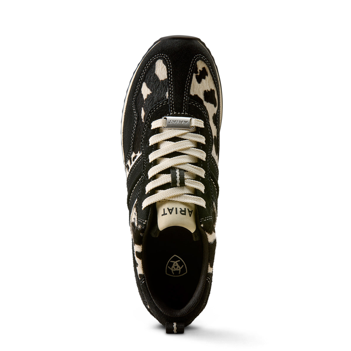 Ariat New Ranch Runner Trainer - 10080386 BLACK SUEDE BLACK AND WHITE HAIR ON – image 5