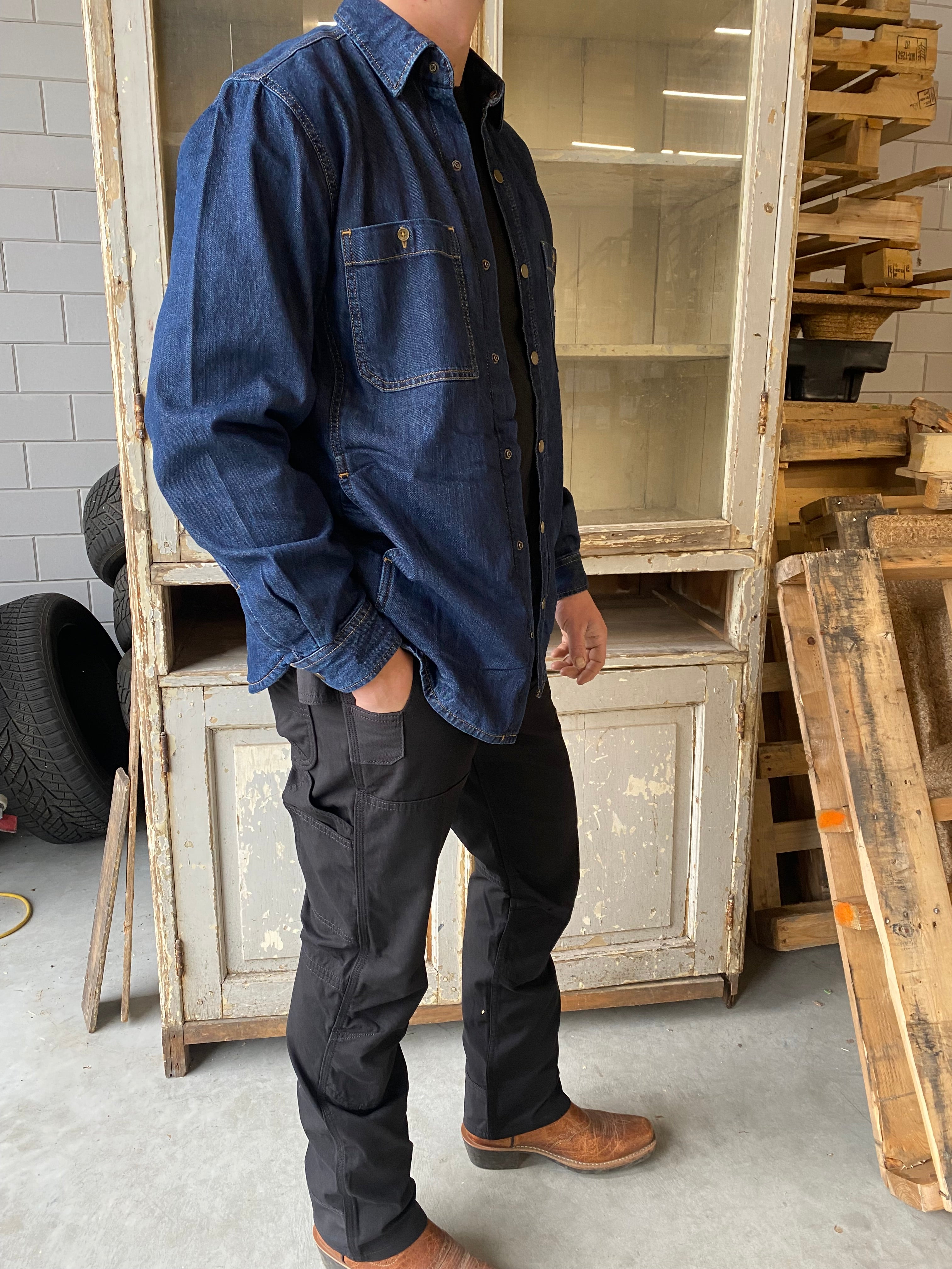Carhartt Montana Denim Snap Front Shirt - 106429 HK3 Carhartt Montana Denim Snap Front Shirt - 106429 HK3