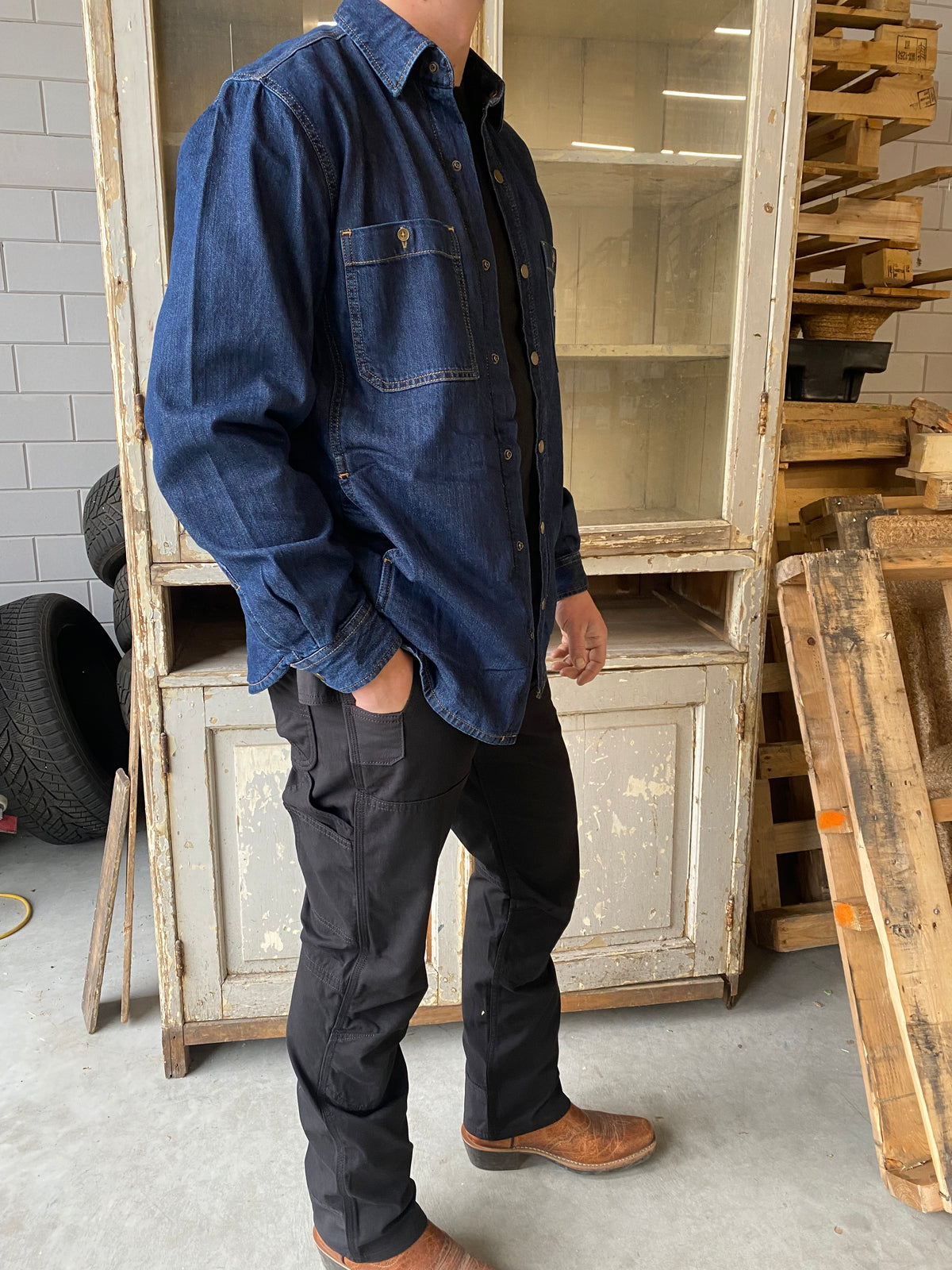 Carhartt Montana Denim Snap Front Shirt - 106429 HK3 - Livestock