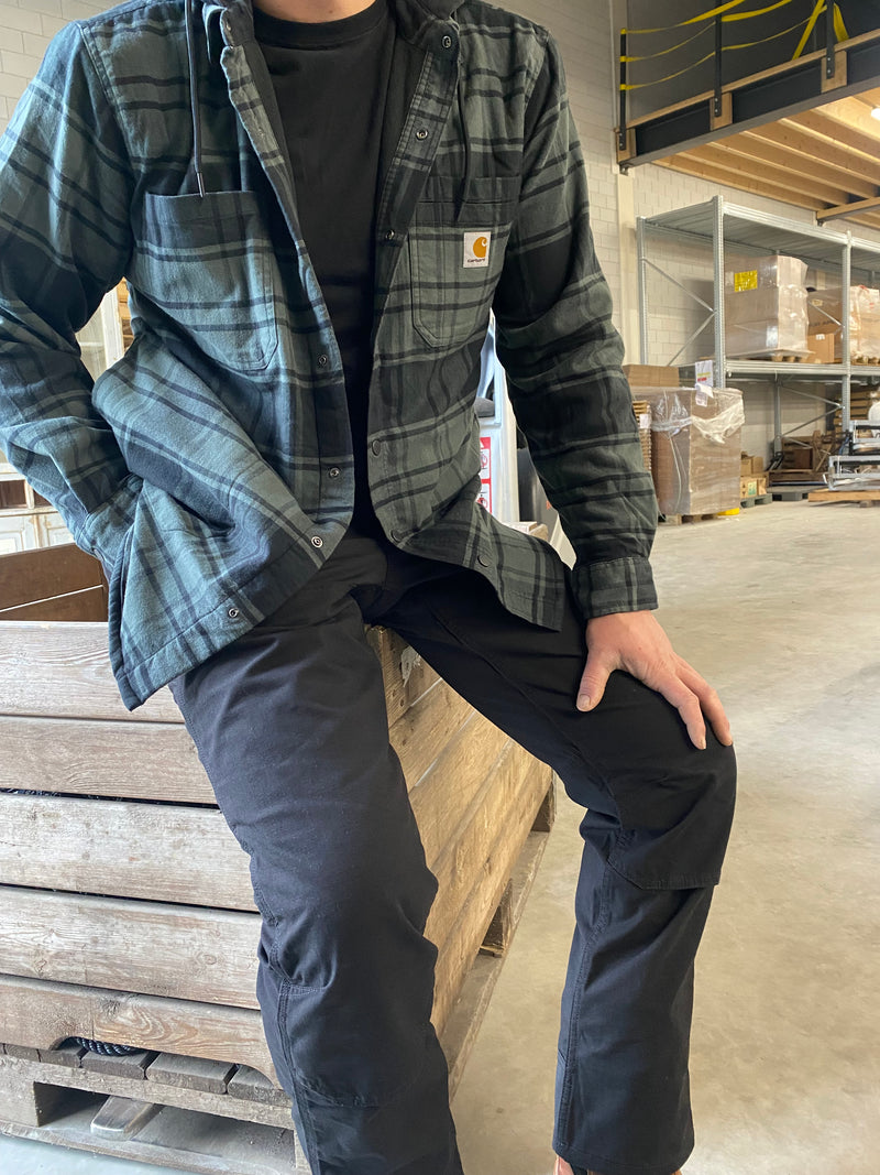 Carhartt Flanell-Fleece-gefütterte Kapuzen-Hemdjacke Elm 105621