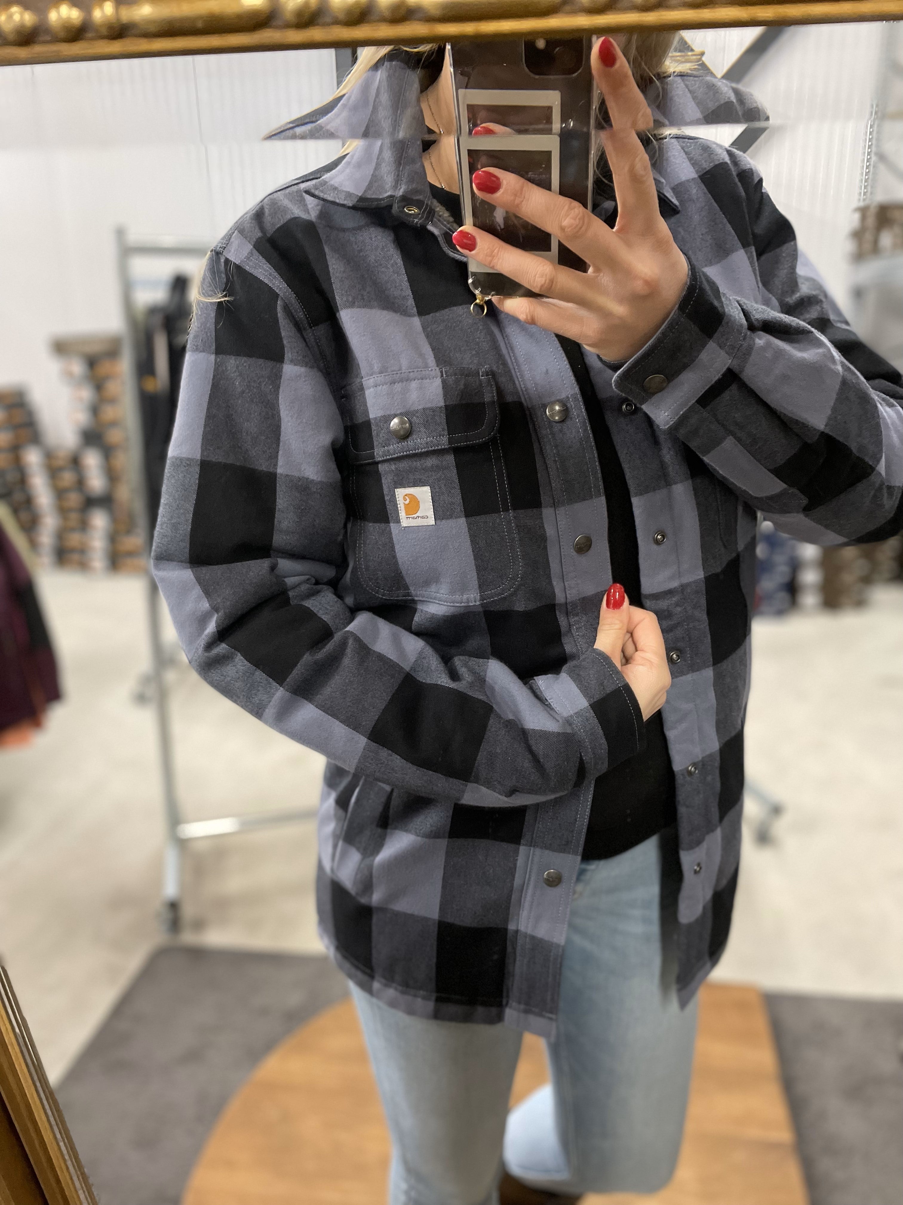 Carhartt Sherpa Lined Shirt Jac - 105939 412 Carhartt Sherpa Lined Shirt Jac - 105939 412