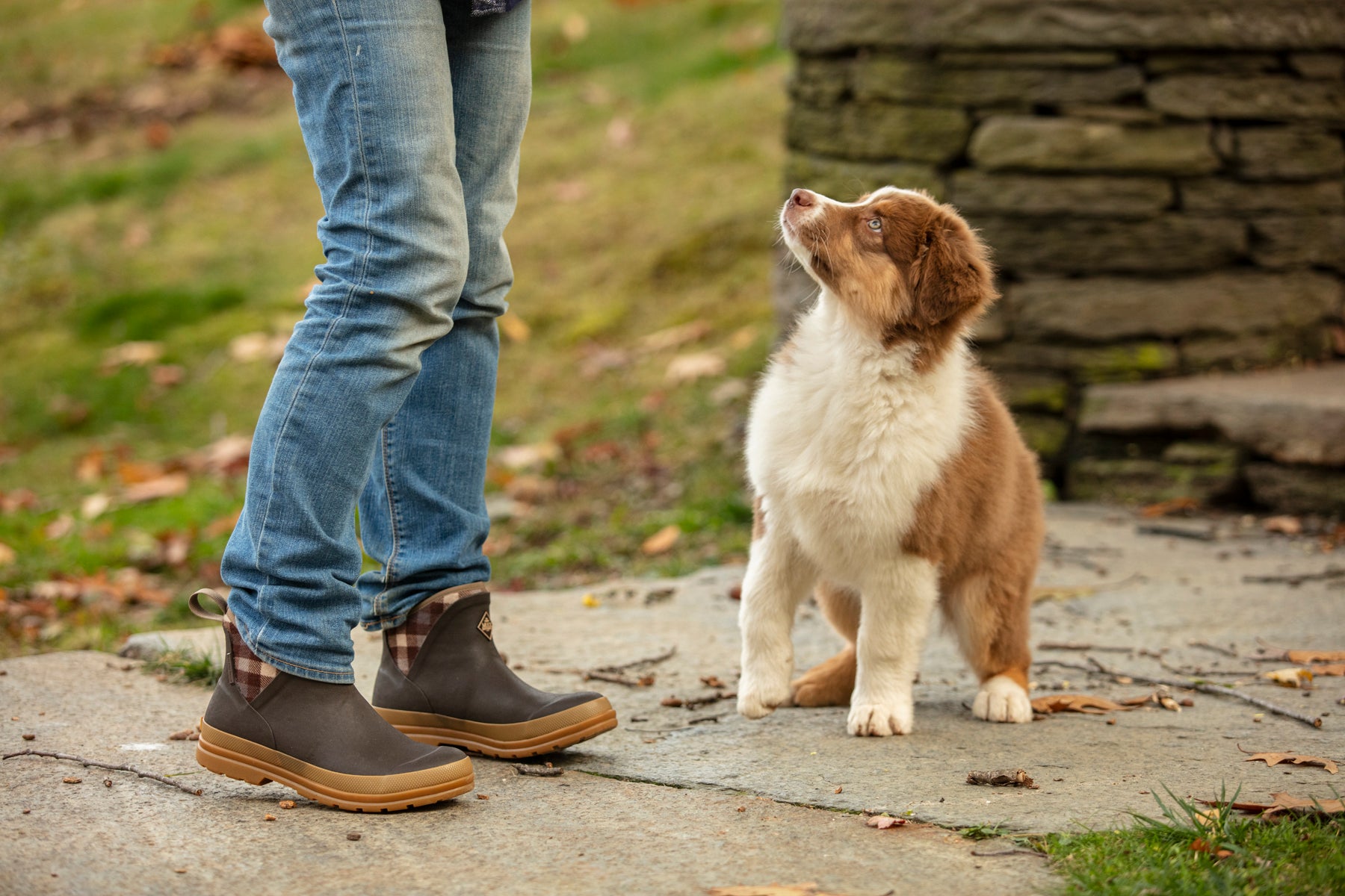 Muck Originals Pull on Ankle Braun/Plaid