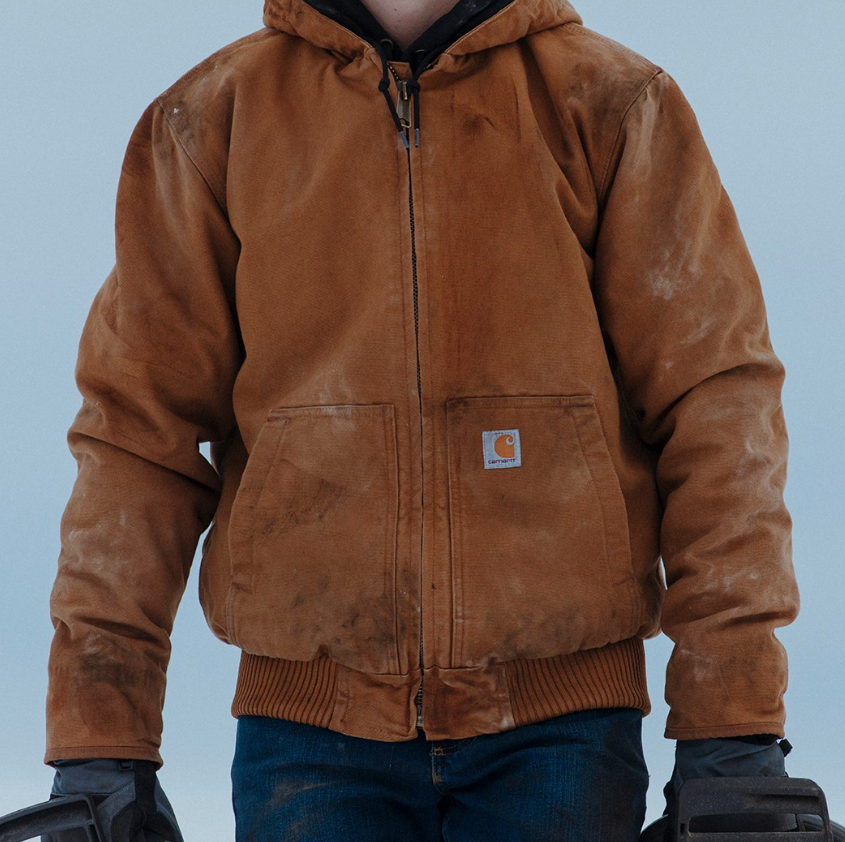 Carhartt Sherpa gevoerde herenjas Washed Duck - 104392 CB