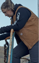 Women's Sherpa Lined Mock Neck Vest 104224 BRN