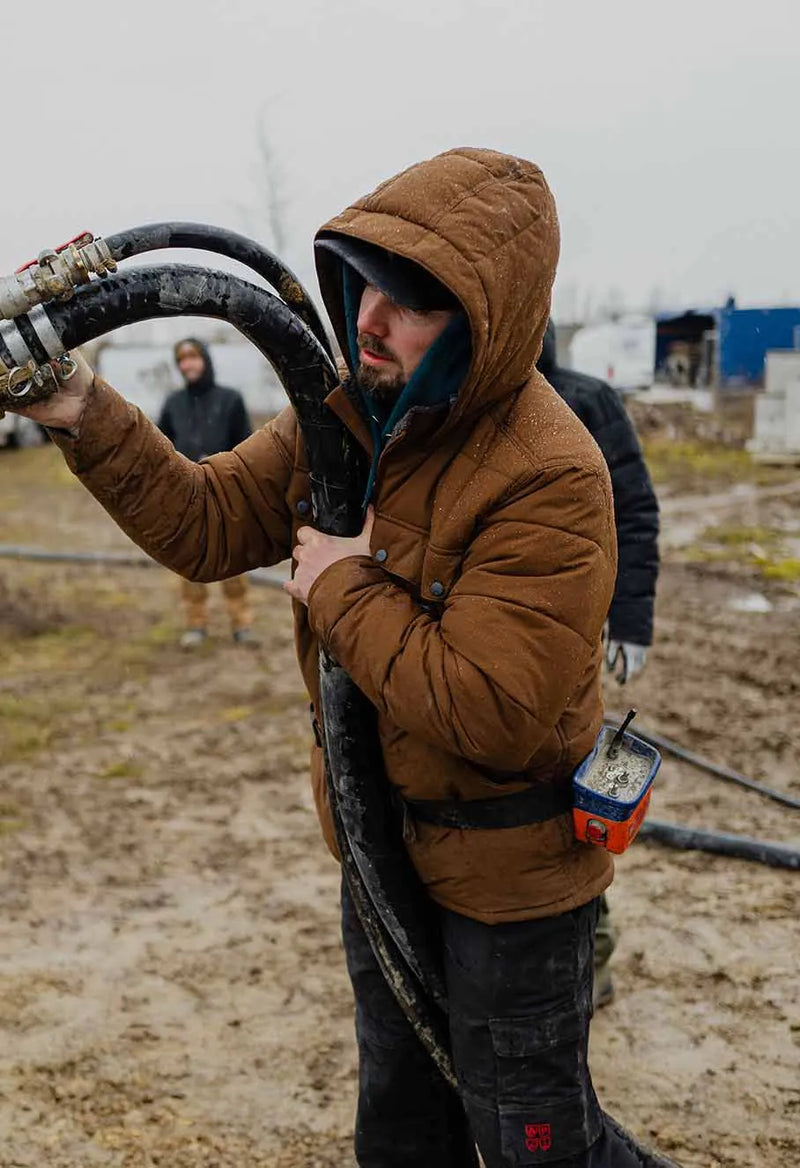 Montana Loose Fit Insulated Jacket - 107082 Dark Brown