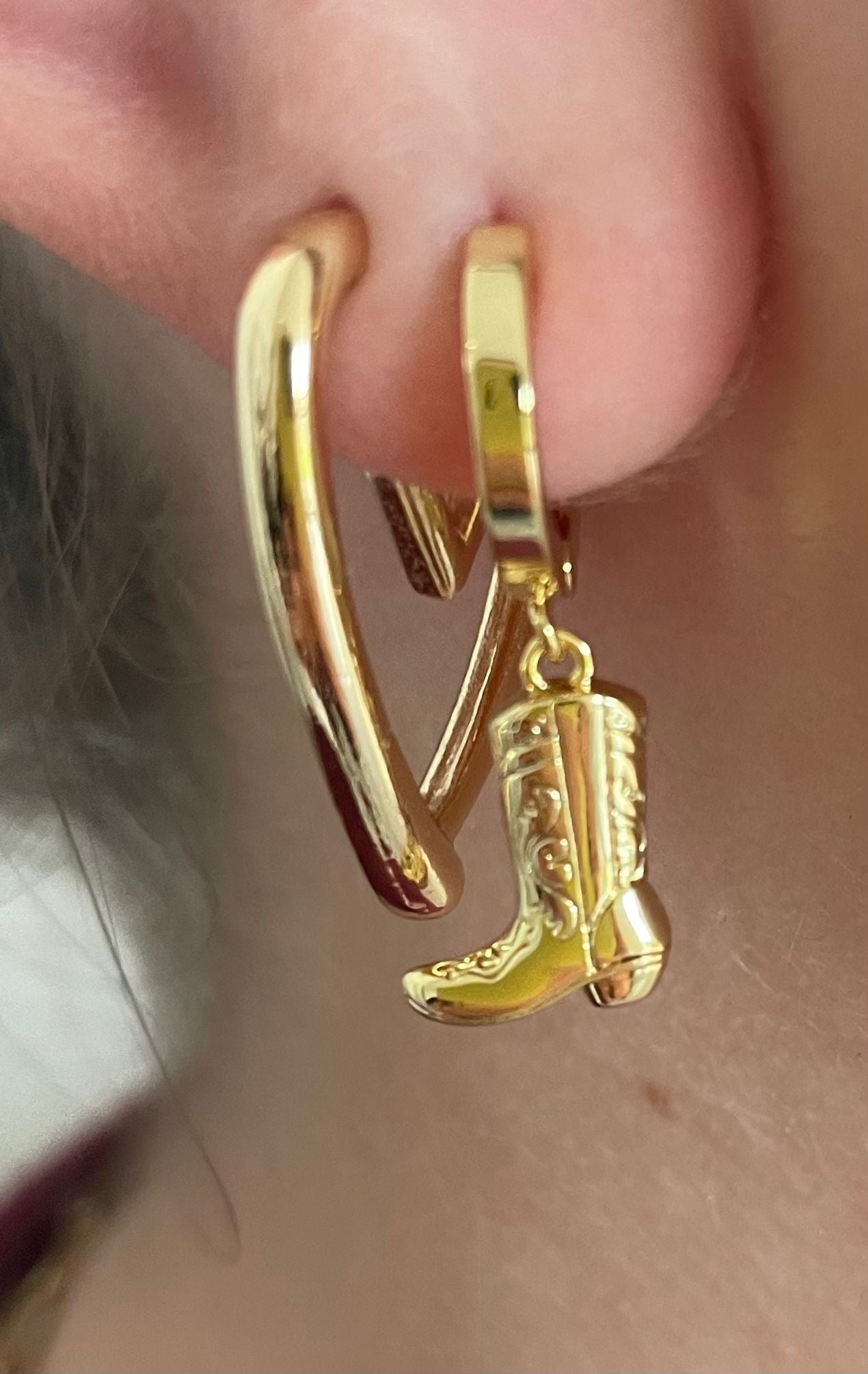 Cowboylaars Oorbellen Goud/Zilver