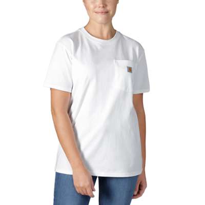 Carhartt Women's Pocket S/S T-shirt K87 - White 103067