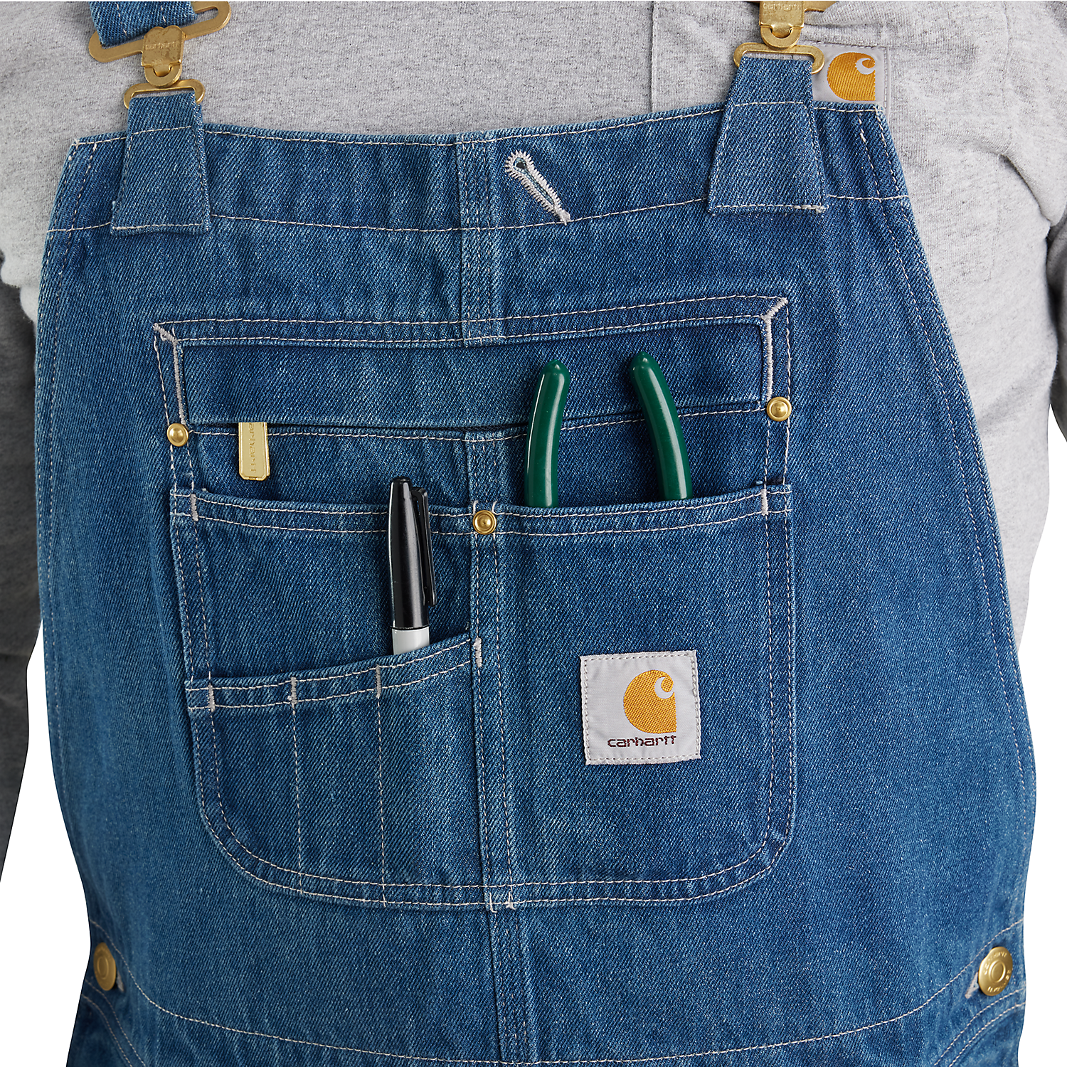 Carhartt Denim Bib Overall Darkstone - 104672