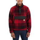 Relaxed Fit Fleece Pullover Oxblood Plaid 104991