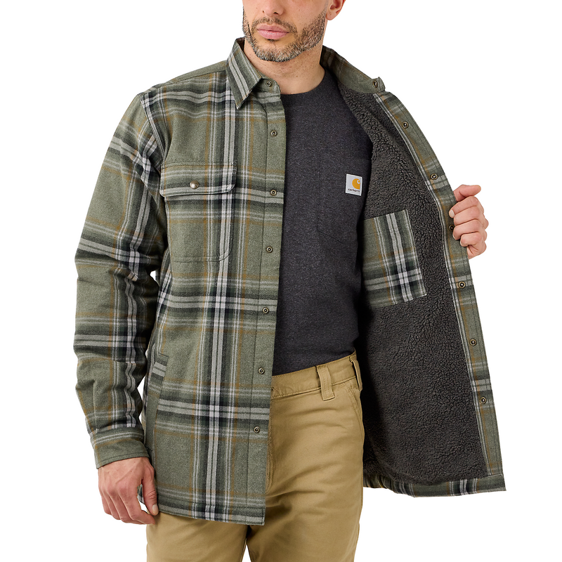 Carhartt hubbard sherpa 2025 lined flannel shirt jac