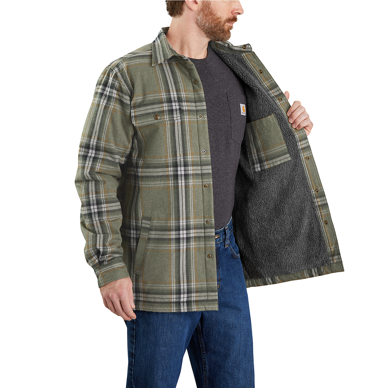 Carhartt Relaxed Fit Flannel Sherpa Lined Shirt Jac 105430