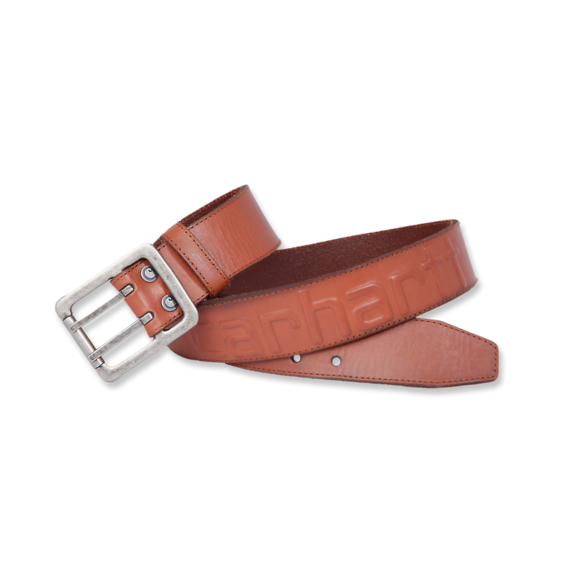 Leather belt Carhartt logo brown