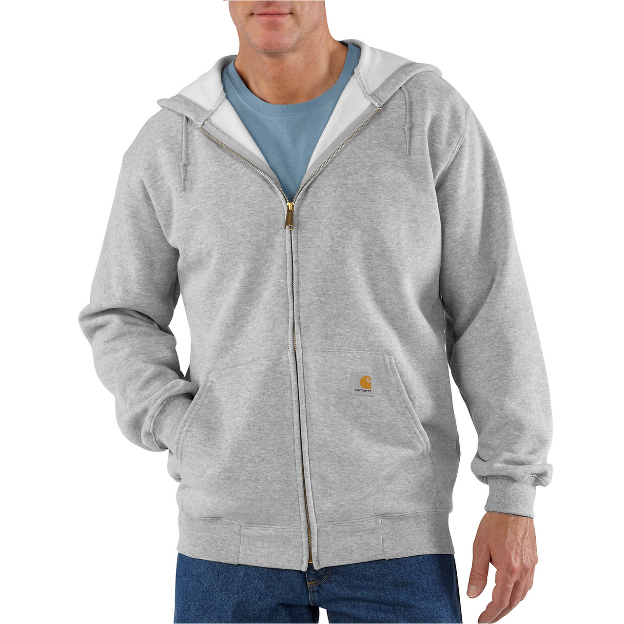 Carhartt Hooded Sweatshirt With Zipper Heather - Grey K122 HGY