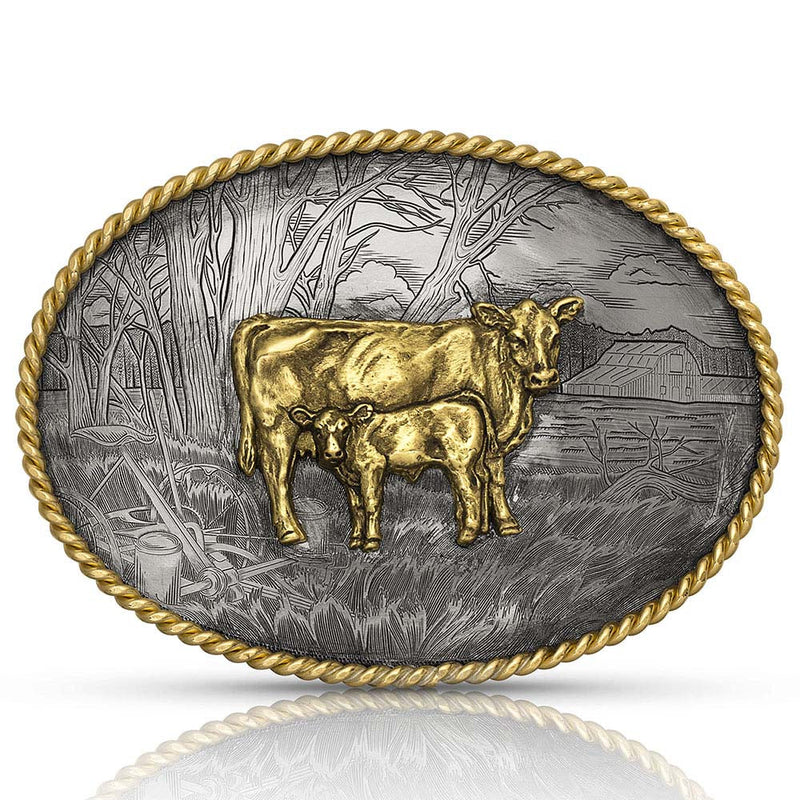 Belt buckle "Cow & calf" -back in stock middle of October