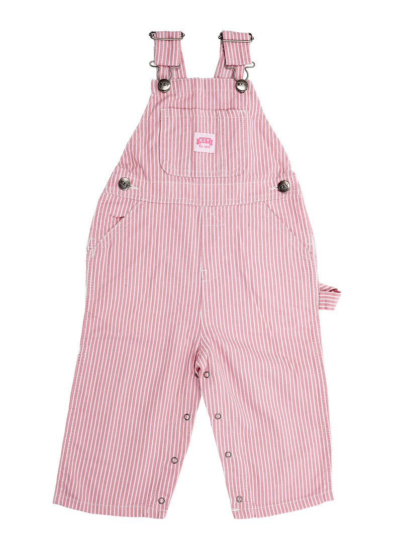 Key baby size coverall pink striped